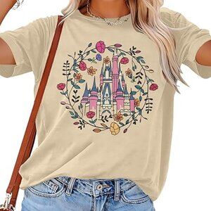 Faux Disney Castle Graphic T-Shirt